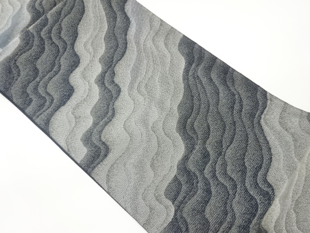 JAPANESE FUKURO OBI / WOVEN WAVY STRIPE